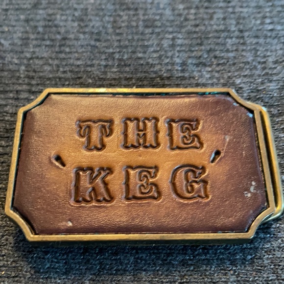 The “KEG” steakhouse Brass and LeatherBelt Buckle - Picture 3 of 3